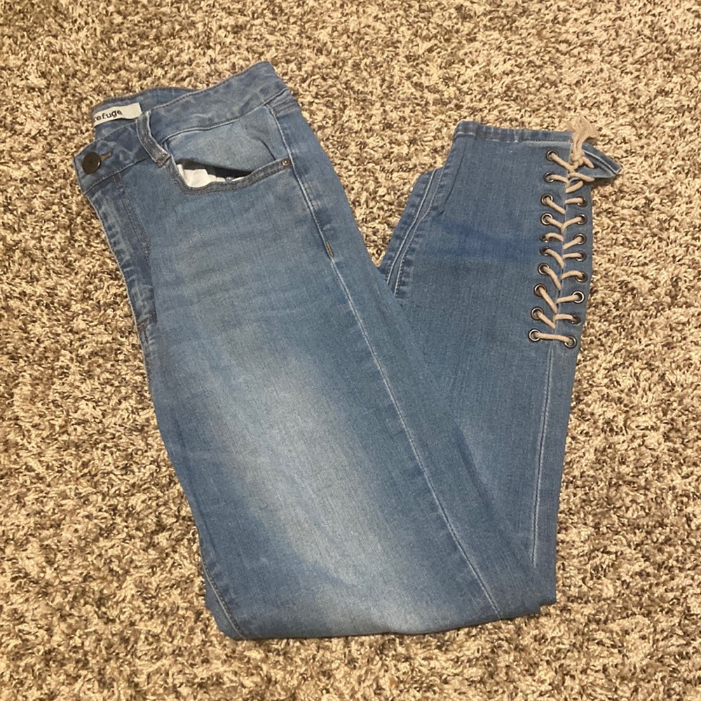 Refuge Lace-Up Skinny Jeans | Size 6